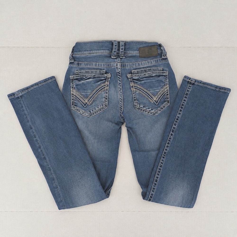 Buckle Black Jeans Mens 30x32 Blue Fit No. 3 Bootcut Distressed Embellished Flaw